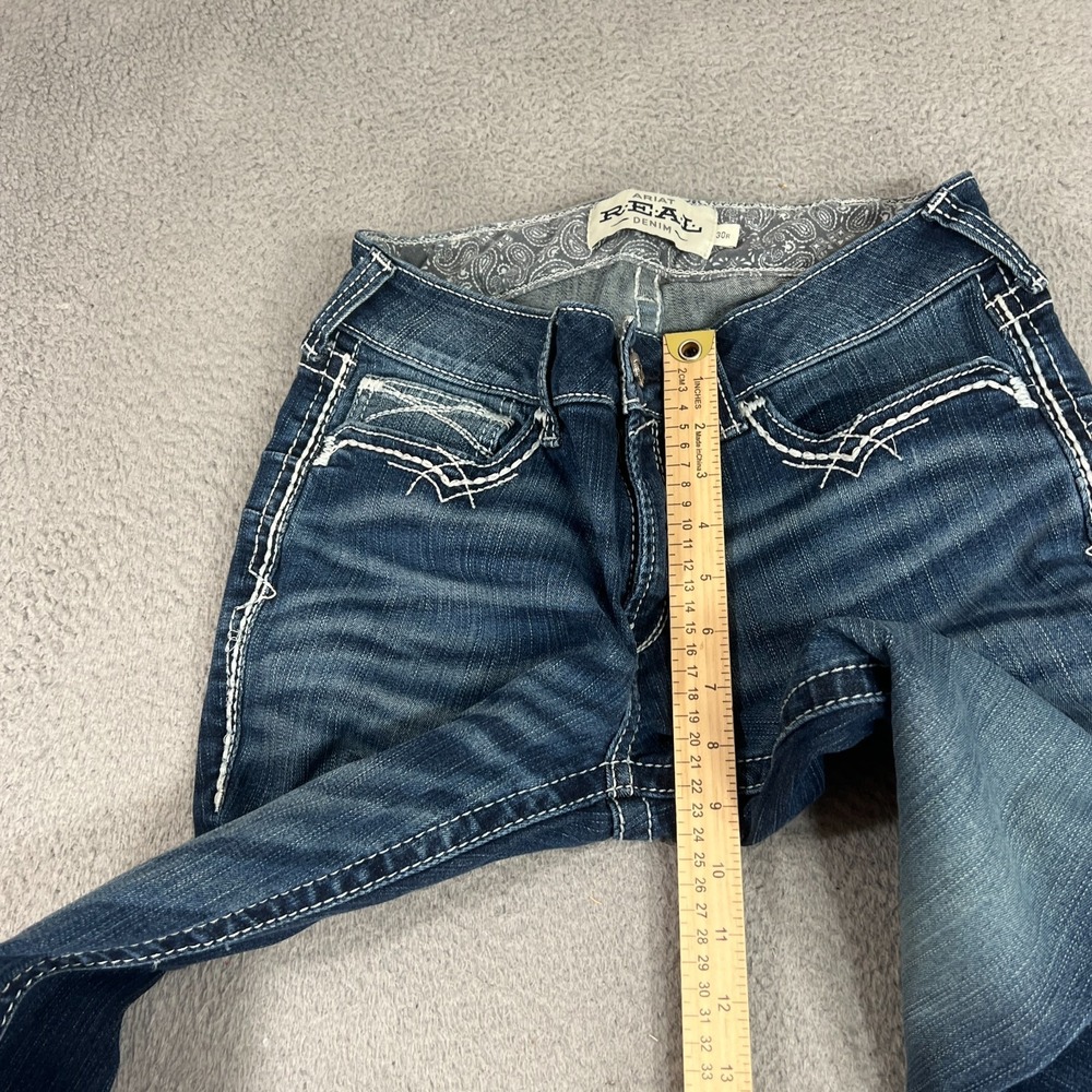 Ariat Real Denim Boot Cut Jeans Low Rise Stretch Denim Western Womens 30R - Picture 6 of 15